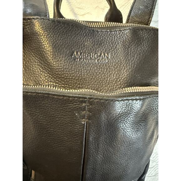 American Leather Co 100% Genuine Leather Cleveland Backpack in Black main image 9
